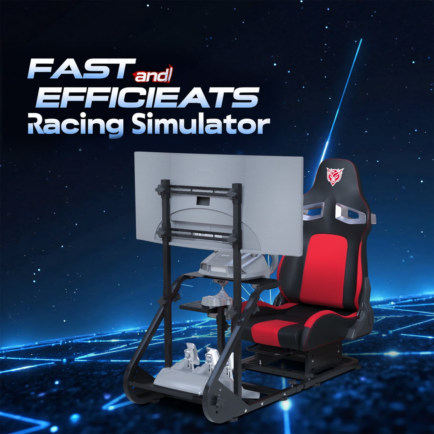 Enhanced and Stable Racing Wheel Cockpit for Fanatec, PXN, Thrustmaster, and Logitech Adjustable Driving Simulators, Excluding Handbrake, Pedals, and Monitor