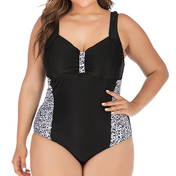 Trajes de baño de una pieza de talla grande para mujer, cuello en V, bikini sexy, traje de baño para mujer
