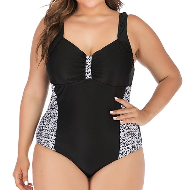 Trajes de baño de una pieza de talla grande para mujer, cuello en V, bikini sexy, traje de baño para mujer