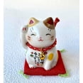 thumbnail image 1 of Maneki neko Japanese Lucky cat Mino Ware Mike Brown Tabby Japan import, 1 of 4