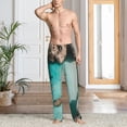 thumbnail image 2 of Logiee Turquoise Beach Kayaking Print Pajama Pants for Men,Men’s Pajama Bottoms,Mens PJ Pants with Pockets & Button Fly-X-Large, 2 of 6