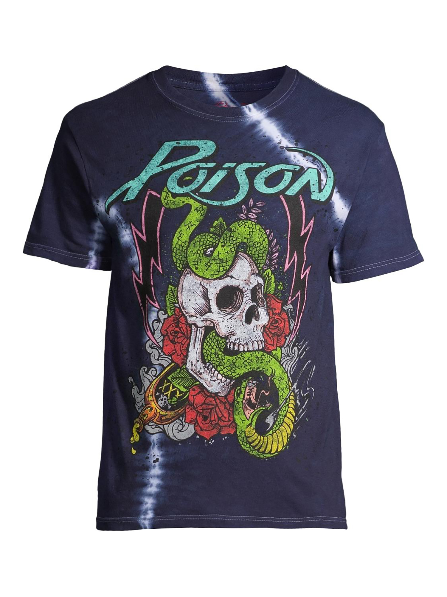 Poison Skull Tie Dye Men's and Big Men's Graphic T-shirt