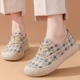 thumbnail image 4 of Willtoo Women Platform Canvas Shoes Elastic Lace‑Up Casual Non Slip Walking Shoes Lightweight Non‑Slip Thick‑Sole Sneakers, 4 of 5