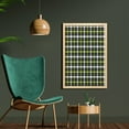 thumbnail image 2 of Abstract Wall Art with Frame, Square Shaped Horizontal and Vertical Lines Geometric Style Art Print, Printed Fabric Poster for Bathroom Living Room, 23" x 35", Black Grey Lime Green, by Ambesonne, 2 of 2