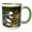 Green/White, variant on 3drose, White Ibis Birds Fishing for a Meal, 11oz Magic Transforming Mug