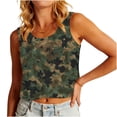 thumbnail image 5 of Yourumao Womens Camo Tank Tops Crop Sleeveless Shirts Crew Neck Loose Casual Tanks Comfy Summer Graphic Tees for Lounge Travel, 5 of 6