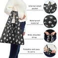 thumbnail image 5 of 5 Pack Foldable Shopping Bag,Black Halloween Cat Skull Pattern Reusable Grocery Bags with Pockets,Large Reusable Tote Bags with Handles Waterproof & Lightweight, 5 of 6