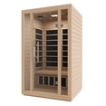thumbnail image 5 of Maldives 2-Person Indoor Hemlock Wooden Low EMF Carbon FAR Infrared Home Sauna Room with LED Touch Control Panel, 5 of 13