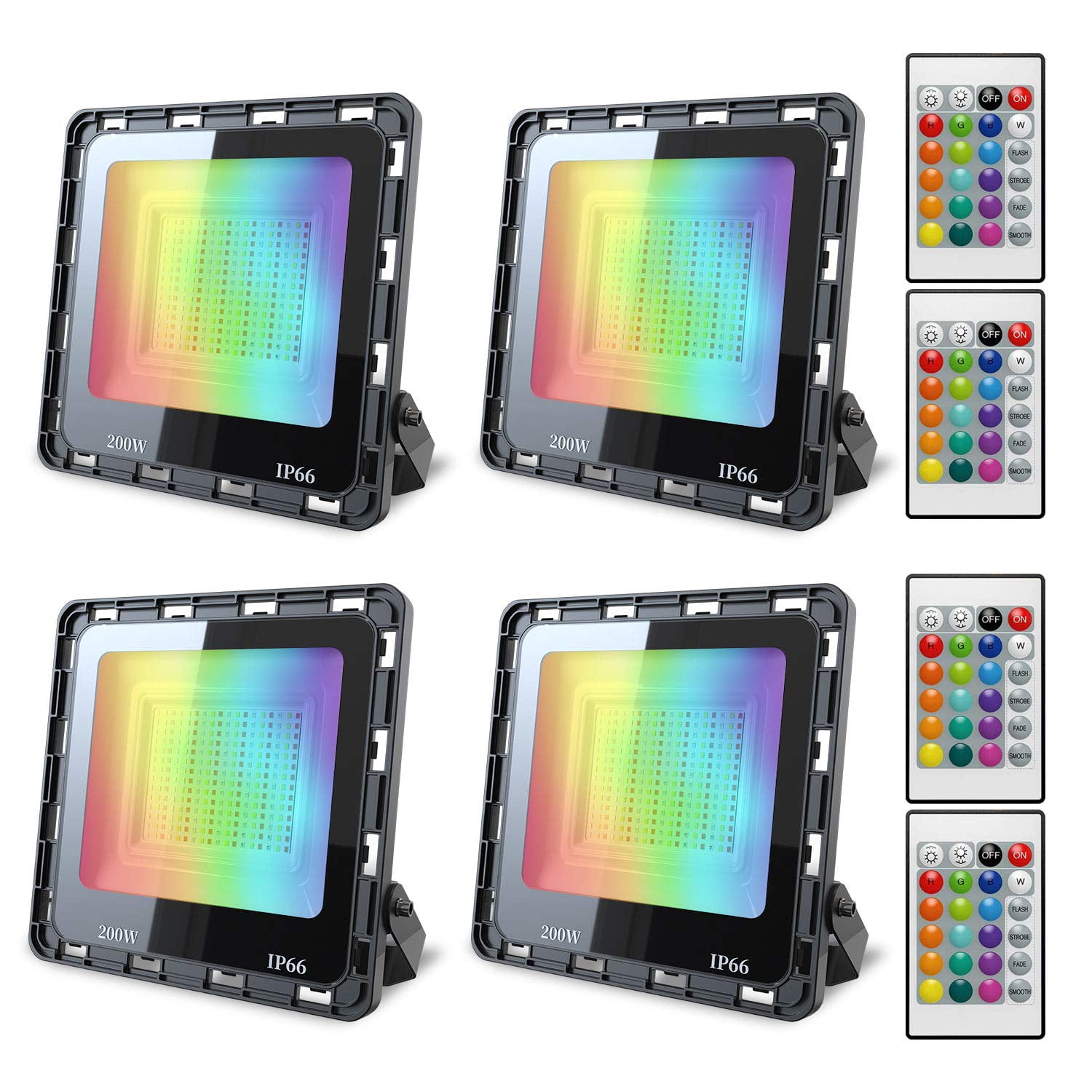 SANSI 200W Equivalent LED Flood Lights RGB Security Lighting Fixture with 2 Adjustable Heads 30W 16 Colors 4 Modes Color Changing Dimmable Decorative Party Stage Landscape Light with Remote Control SANSI 200W Equivalent LED Flood Lights RGB Security Lighting Fixture with 2 Adjustable Heads 30W 16 Colors 4 Modes Color Changing Dimmable Decorative Party Stage Landscape Light with Remote Control