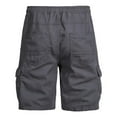 thumbnail image 4 of Men's Casual Cotton Cargo Shorts Relaxed Fit Ripstop Solid Color Short Drawstring Elastic Waist Sports Shorts, 4 of 7