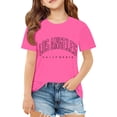 thumbnail image 3 of JAJAHO Girls Oversized Letter Graphic Tee Short Sleeve Summer Crew Neck Baggy Streetwear T Shirts For Kids 3-14 Years Stylish Tops, 3 of 8