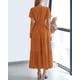 thumbnail image 3 of Vestido casual BTFBM para mujer, verano 2025, cuello en V, maxi con bolsillos, 3 of 9