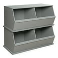 thumbnail image 5 of Badger Basket Children's 2-Bin Stackable Wooden Storage Cubby 5.3 Cu ft. – Gray, 5 of 9