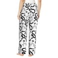 thumbnail image 3 of Goofa Hand Drawn Snake Printed Soft Pajama Pants for Women, Wide Leg Comfy Casual Lounge Yoga Pants-Large, 3 of 9