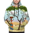 thumbnail image 4 of Bingfone African Women Men'S Drawstring Hoodie Long Sleeve Pocket Sweatshirts-3x-Large, 4 of 9