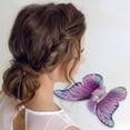 thumbnail image 2 of Unique Bargains Women's Butterfly Hair Clips 2 Pcs Purple 4.45"x3.23"x1.38", 2 of 5