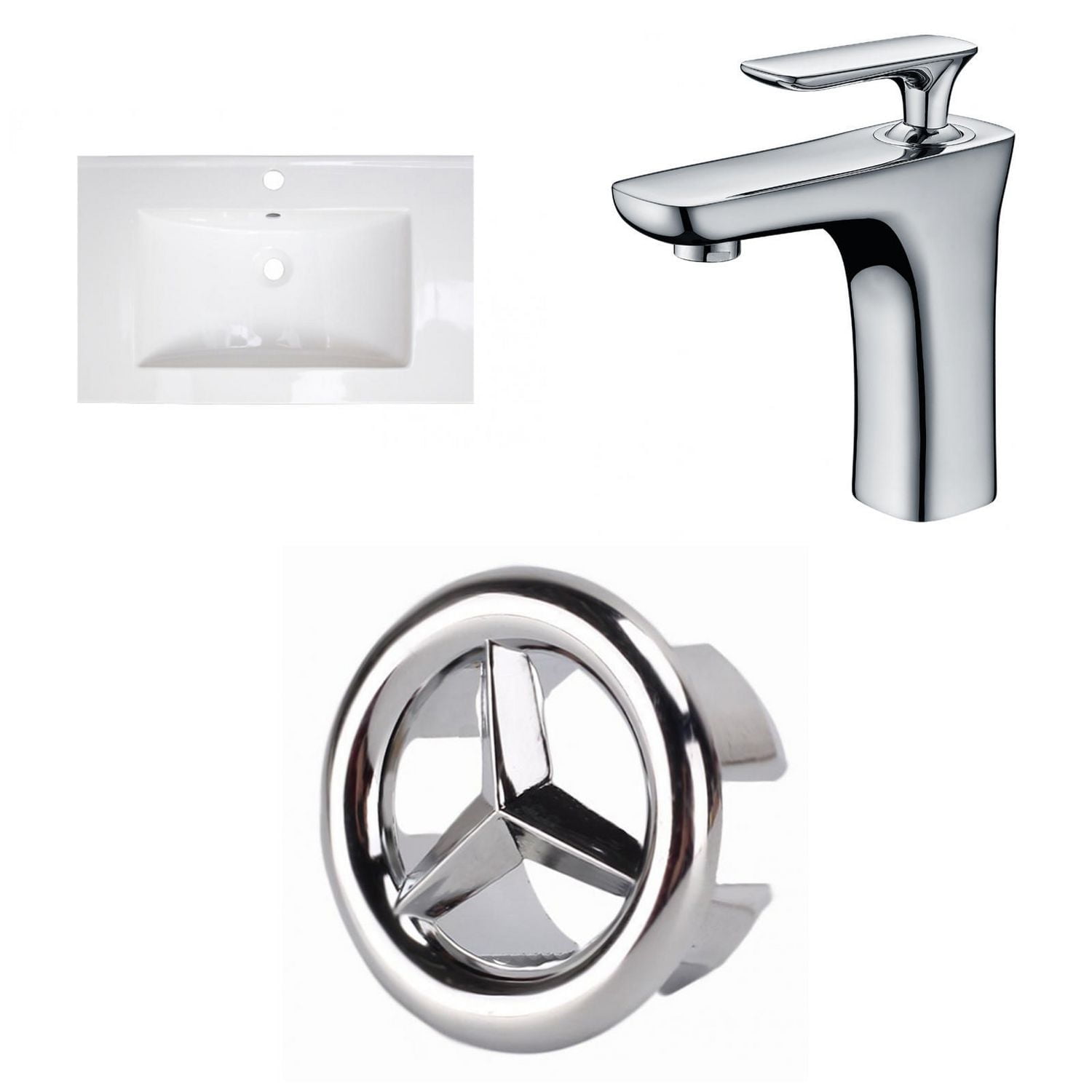 American Imaginations 23.75-in. W Floor Mount Dawn Grey Vanity Set For 3H8-in. Drilling AI-24449
