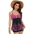 thumbnail image 3 of GEWSEY Women Tankini Top Only Flowy Swim Tops V Neck Bathing Suit Top Purple, 3XL, 3 of 9