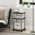 thumbnail image 4 of Furinno Simplistic End Side Night Stand/Bedside Table with Stainless Steel Tubes, 2-Pack, 2-Tier Poles, Americano/Chrome, 4 of 4