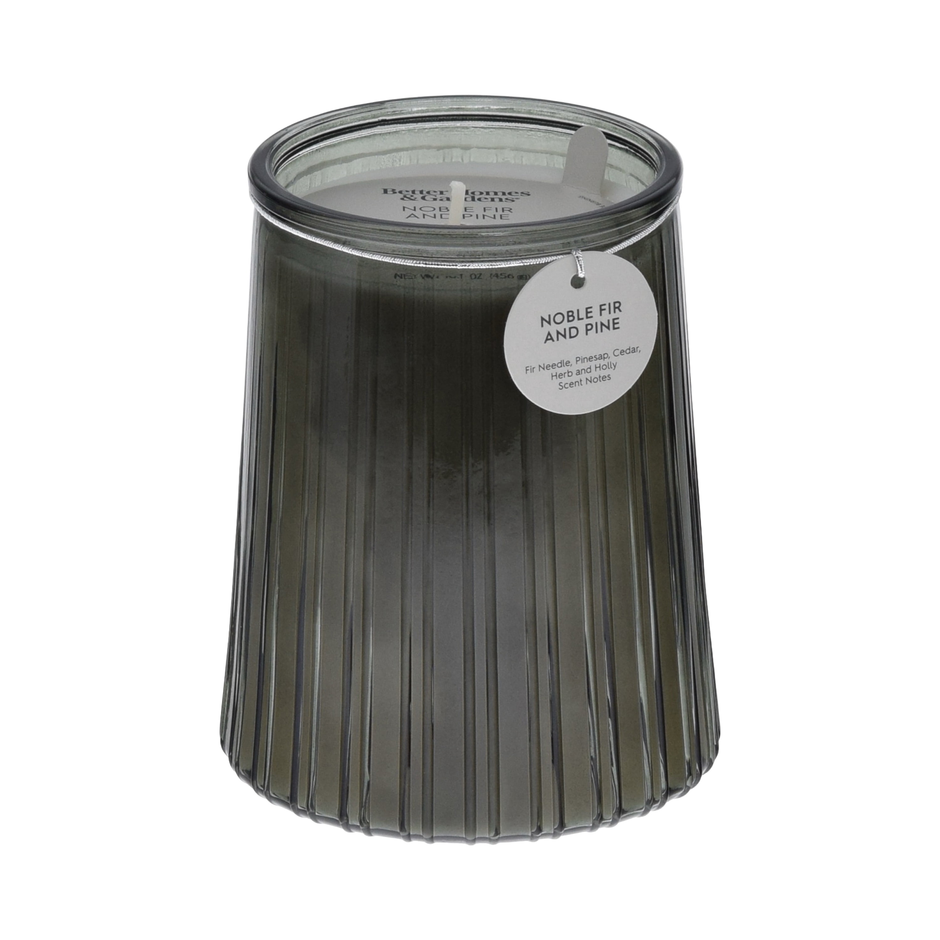 Better Homes & Gardens Noble Fir & Pine Scented 1-Wick 16.1oz Ribbed Jar Candle