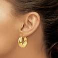 thumbnail image 3 of Primal Gold 14 Karat Yellow Gold 10.5mm Tapered Hoop Earrings, 3 of 4