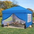 thumbnail image 2 of Ainfox 10x10 Pop up Canopy Tent with Sidewalls and Weighted Sandbags,Instant Outdoor Shade Gazebo,Blue, 2 of 8