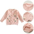 thumbnail image 3 of BULLPIANO Girls Cardigan Sweater Long Sleeve Crewneck Sweater Toddler Knit Button Closure Tops Coat Outwear, 3 of 8