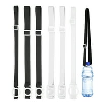 REGALWOVEN 6 Count Water Bottle Lanyard, Adjustable Holder Strap for Hiking, Walking, Outdoor Activities Black, White