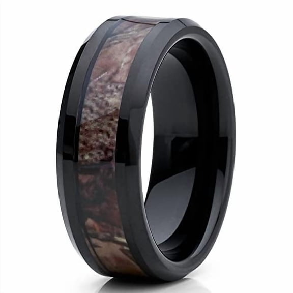 Camouflage Wedding Ring,Camouflage Tungsten Wedding Band,Black Wedding Ring,8mm Wedding Ring,Anniversary Ring,Engagement