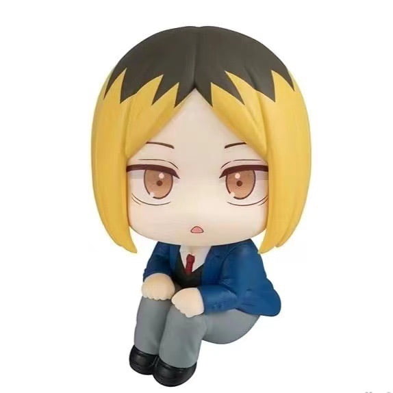 Newly Kozume Kenma Figure Tetsurou Kuroo Figure Sitting 2pc Q Version Anime Figures 10cm/3.9inch PVC Characters Cosplay Collectible Handicrafts Gifts