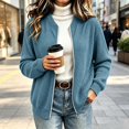thumbnail image 6 of cocolona Womens Zipper Cardigan Sweater Trendy Crew Neck Long Sleeve Casual Sweater Knit Warm Fall Winter Cardigan, 6 of 6