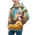 thumbnail image 2 of Pofeuu Sunglasses Beach Kittens Print Teenage Zipper Hoodie Sweatshirts Hooded Casual Jackets With Pocket For Boys Girls-Medium, 2 of 6