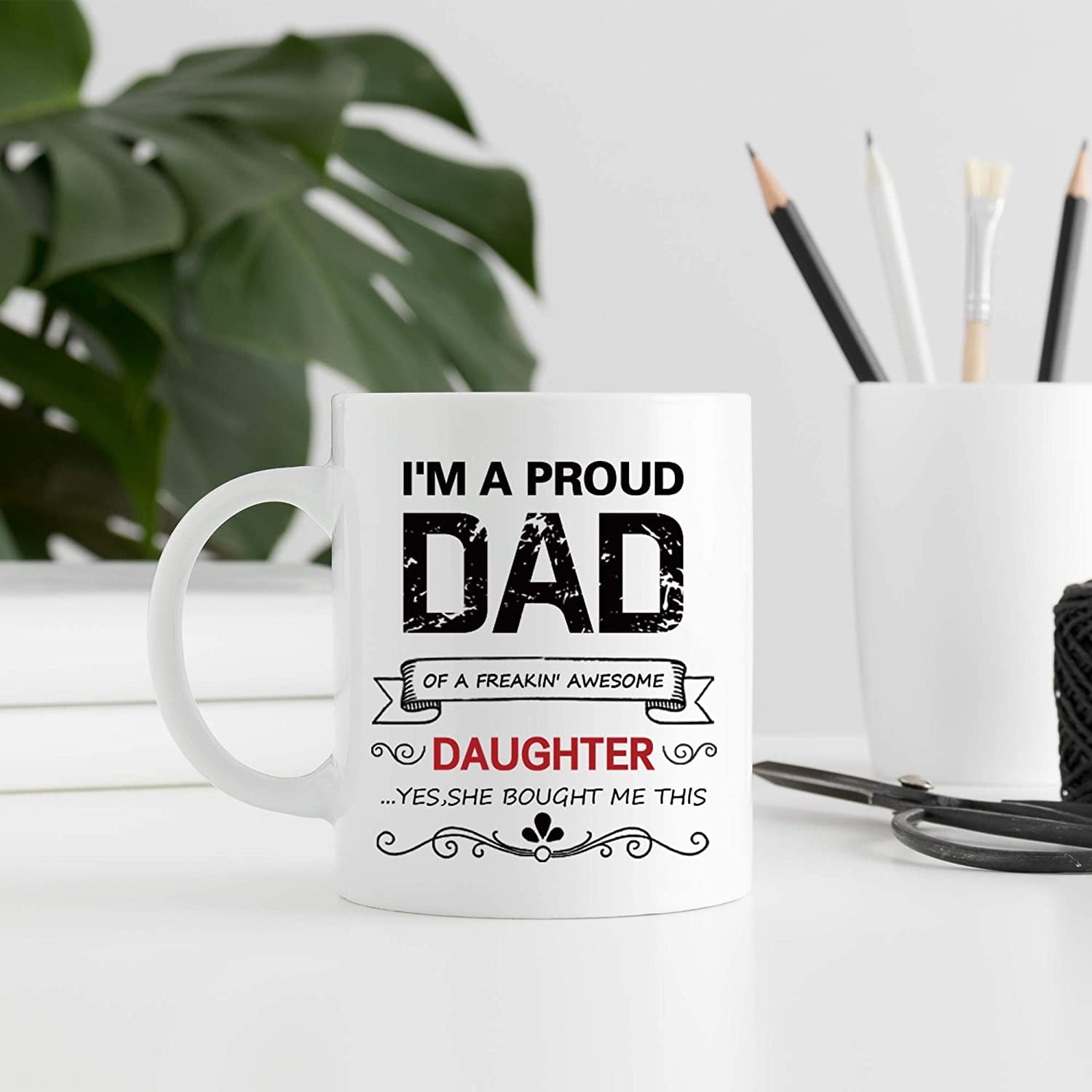  Personalized To My Dad From Daughter Cute Bluey Dad Black  Coffee Mug Funny Girl Dad Novelty Cup Father's Day Birthday Gift For Dad -  11 Oz : Home & Kitchen