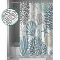 thumbnail image 4 of Blue Ocean Bathroom Curtain 78 Inch Shower Curtain with Hooks, Coastal Coral Starfish Shell Conch Seahorse Waterproof Polyester Bath Curtain Washable Bathtub Curtain 54''x 78'', 4 of 6
