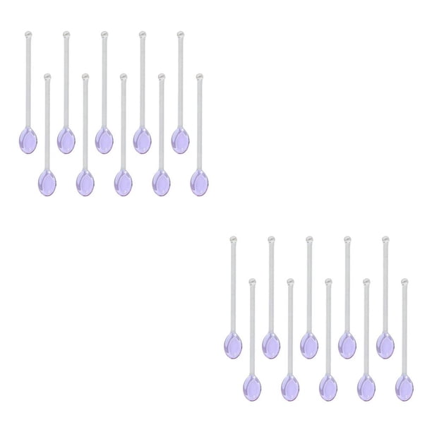 Yuarrent 10x Glass Teaspoons Dishwasher Safe Stirring Spoon for Stirring Coffee Bar Type1