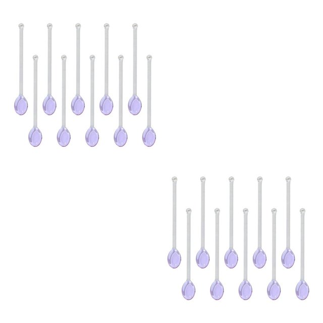 Yuarrent 10x Glass Teaspoons Dishwasher Safe Stirring Spoon for Stirring Coffee Bar Type1