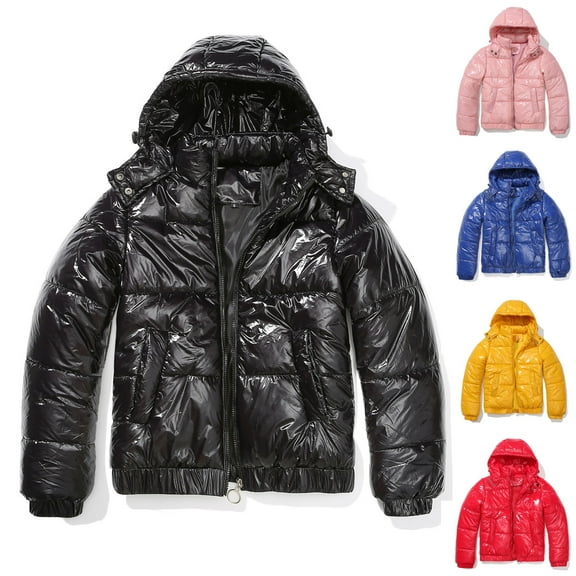 Juebong Bright Quilted Jackets for Women,Women's Causal Lightweight Puffer Jacket with Hood Long Sleeve Zip Up Parkas Winter Coats Blue,XXL