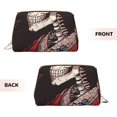 thumbnail image 3 of Naloa Geisha Skeleton With Flowers Leather Makeup Bag for Purse Travel, Portable Small Cosmetic Organizer for Women and Girls, Make up Bag with Zipper, 3 of 8