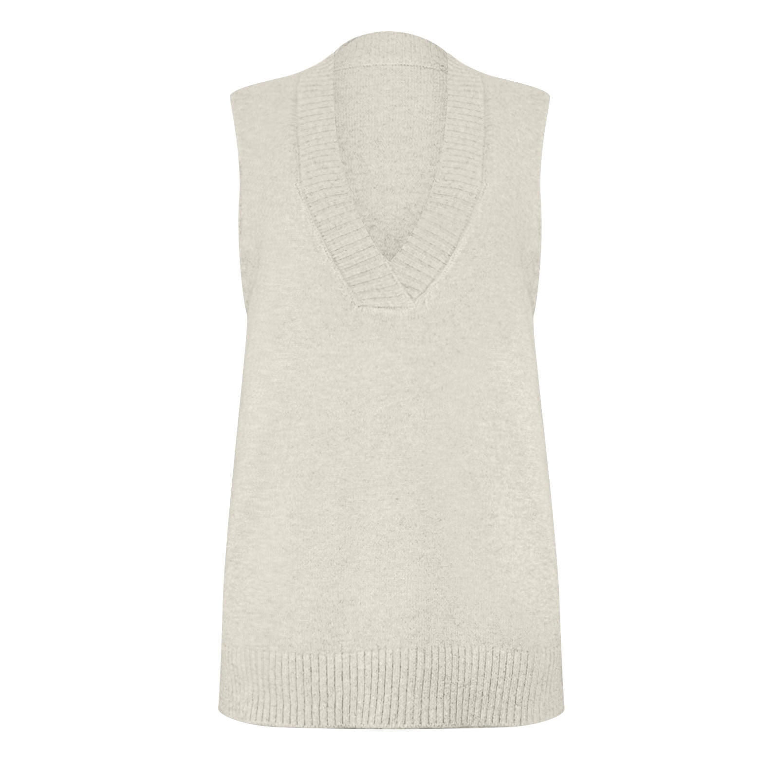 Women's V Neck Sleeveless Oversized Sweater Vest Casual Solid