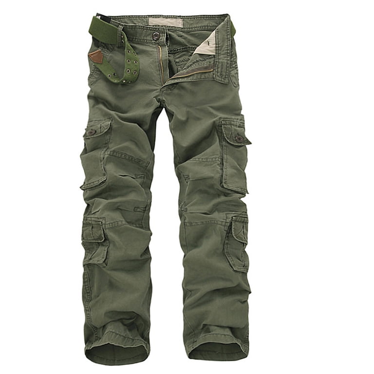 lcziwo Man's Summer Cargo Pants Cotton Classic Fit Casual Work