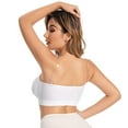 thumbnail image 6 of Strapless Bra for Women Stay-Up Padded Non-Slip Silicone Bandeau Bra Seamless Comfort Wirefree Tube Top White Large, 6 of 9