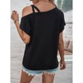 thumbnail image 3 of Tops de manga corta con hombros descubiertos para mujer,Tops casuales de manga corta con hombros descubiertos para mujer Camisas de blusa con hombros descubiertos de verano para mujer Las mejores en su clase, 3 of 6