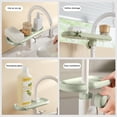 thumbnail image 5 of Kitchen Sink Faucet Sponge Holder Rack, Adjustable Over-the-Sink Caddy Organizer with Drainage for Sponges, Soap and Dishcloths, Fits Round Faucet Pipe 0.79–1.1 Inch, 5 of 7