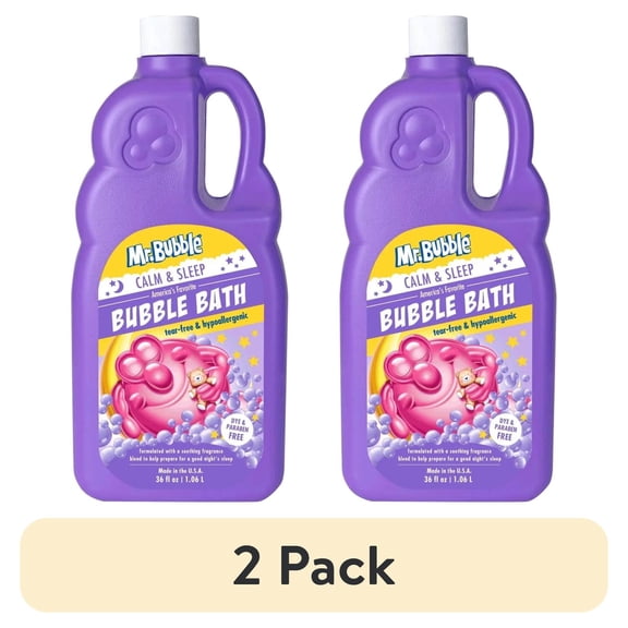 (2 pack) Mr. Bubble Calm & Sleep Bubble Bath, Lavender, Eucalyptus & Chamomile Scent, Dye Free, 36 oz