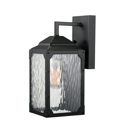Globe Electric Miller 13 1 Light Black Outdoor Wall Sconce With Globe Electric Miller 13 1 Light Black Outdoor Wall Sconce With Clear Watered Glass Shade 44192 Com