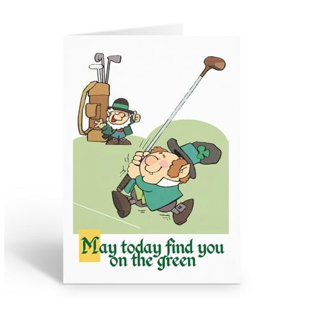 A Fun Golfing St. Patrick's Day Card - 12 St. Patrick's Day Cards with Envelopes