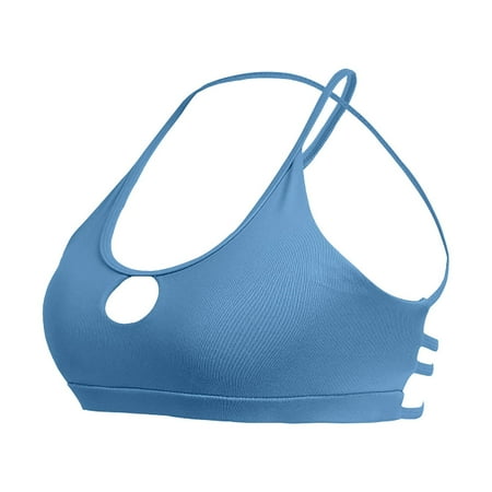 

CAICJ98 Lingerie for Women Naughty Womens Sports Bra No Wire Comfort Sleep Bra Plus Size Workout Activity Bras with Non Removable Pads Shaping Bra Blue