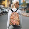 thumbnail image 7 of FORMRS Mini Backpack Purse for Women Quilted Travel Daypack Casual Shoulder Bag, Abstract Orange Flowers, 7 of 7