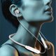 thumbnail image 1 of Auriculares inalámbricos Bluetooth con cuello blanco: Auriculares deportivos inalámbricos estéreo HD, micrófono con cancelación de ruido, atracción magnética, a prueba de sudor, inalámbricos para corr, 1 of 6