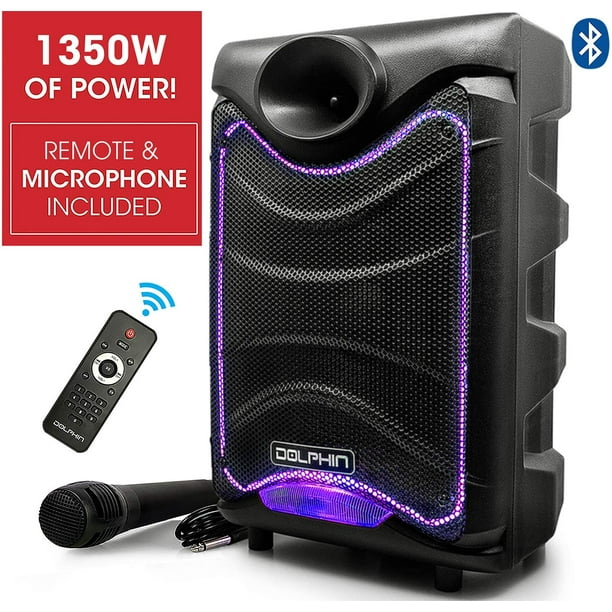 Dolphin SP850RBT Portable Bluetooth Party Speakers with Lights and